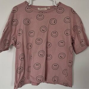 Indy and Pippa Pink Smiley Face Kids Shirt Neutral Gender